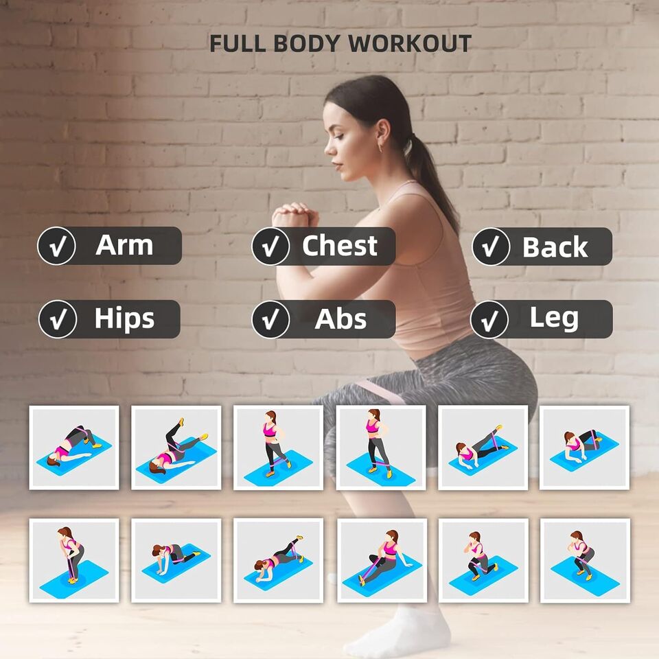 FlexGymPro™ Resistance Loop Exercise Bands For Women Men Kids, Set Of 5