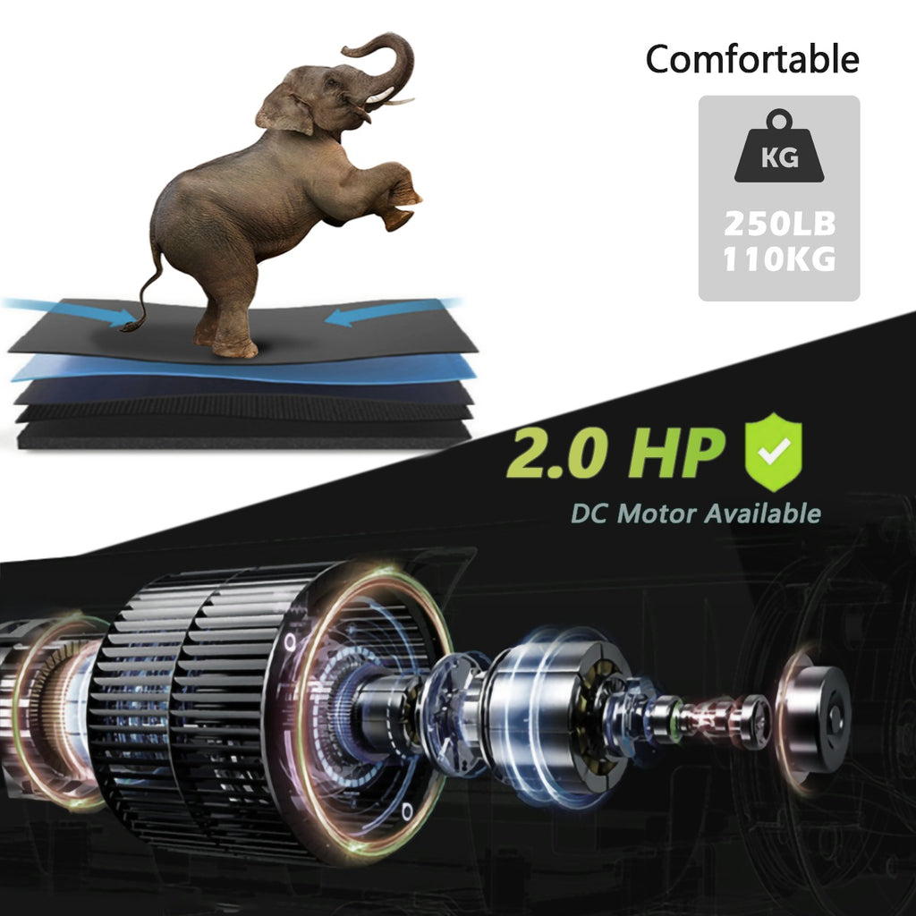 FlexGymPro™ Treadmill Machine 5 LCD Screen 250 LB Capacity Bluetooth Music